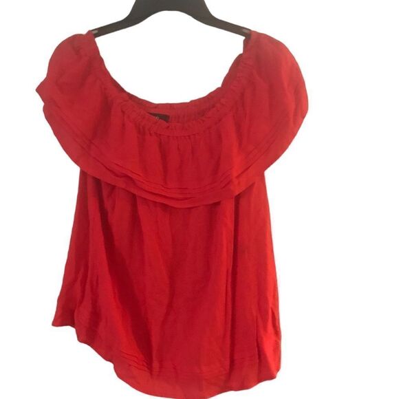 AGB Poppy red size small off the shoulder blouse - Picture 2 of 9